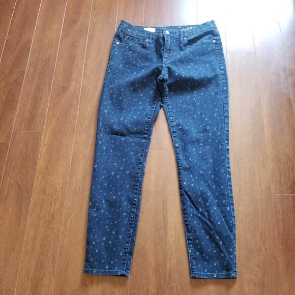 ❤️🛍️GAP Womens 1969 Printed Polka Dot Mid Rise Legging Jeans🛍️❤️  Size 28/ 6R - Picture 1 of 9